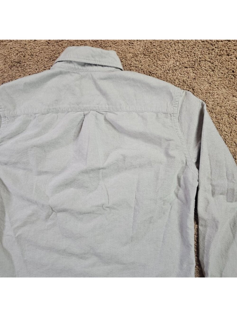 American Eagle Button Up Shirt Mens M Gray Classic Fit Solid Logo Cotton Casual - Picture 11 of 12